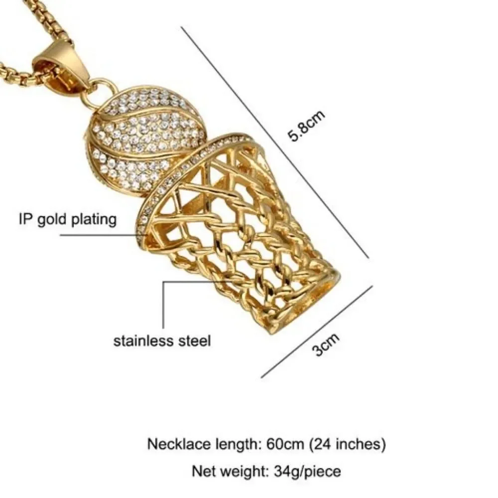 Basketball Pendants Necklace/Rhinestone Men/Women